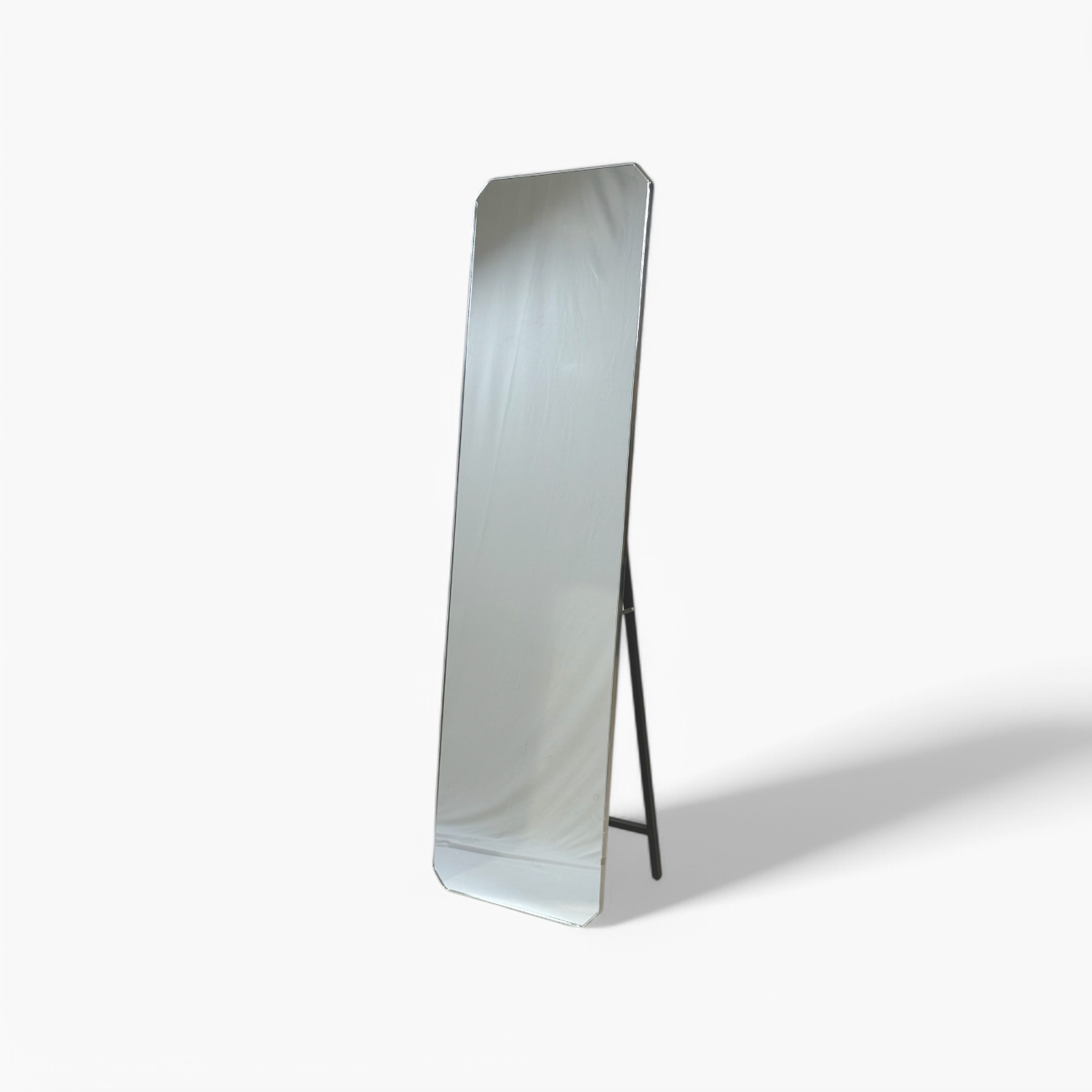 Furnology sleek modern floor mirror for bedroom with minimalist frame and stand support