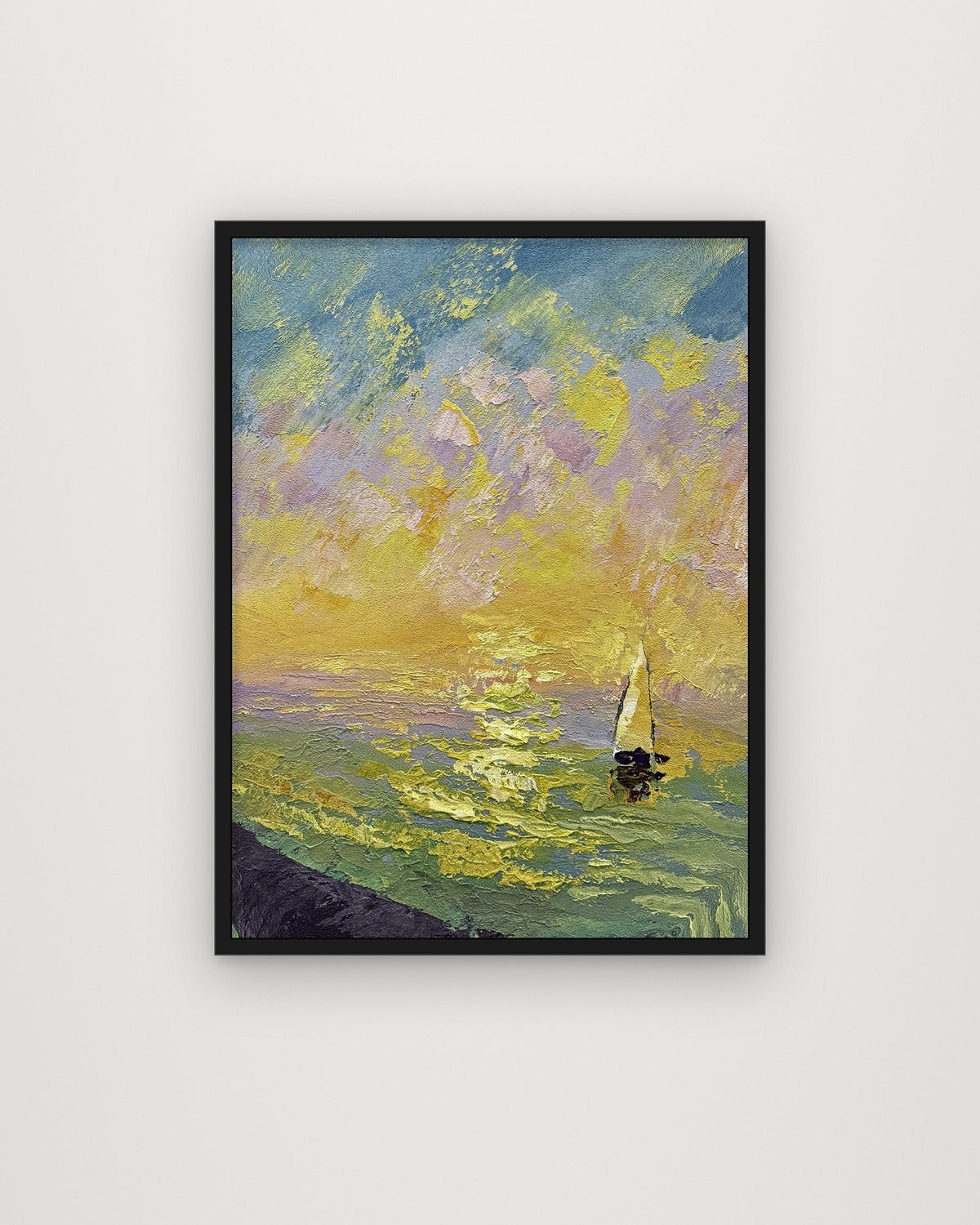 Sunset Sail – Seascape wall art, 60 x 80 cm