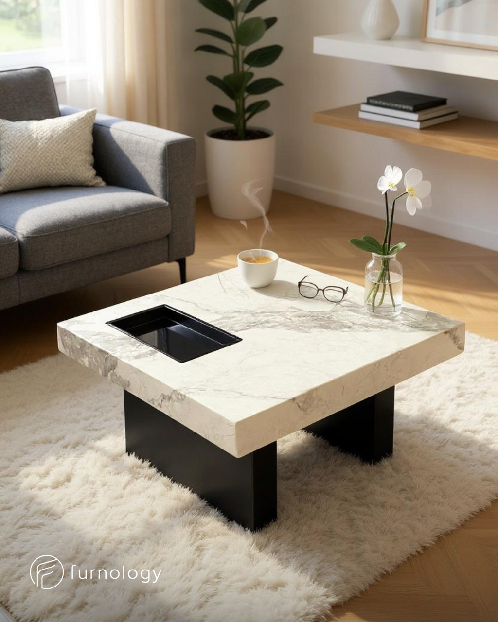 Marquina Coffee Table White