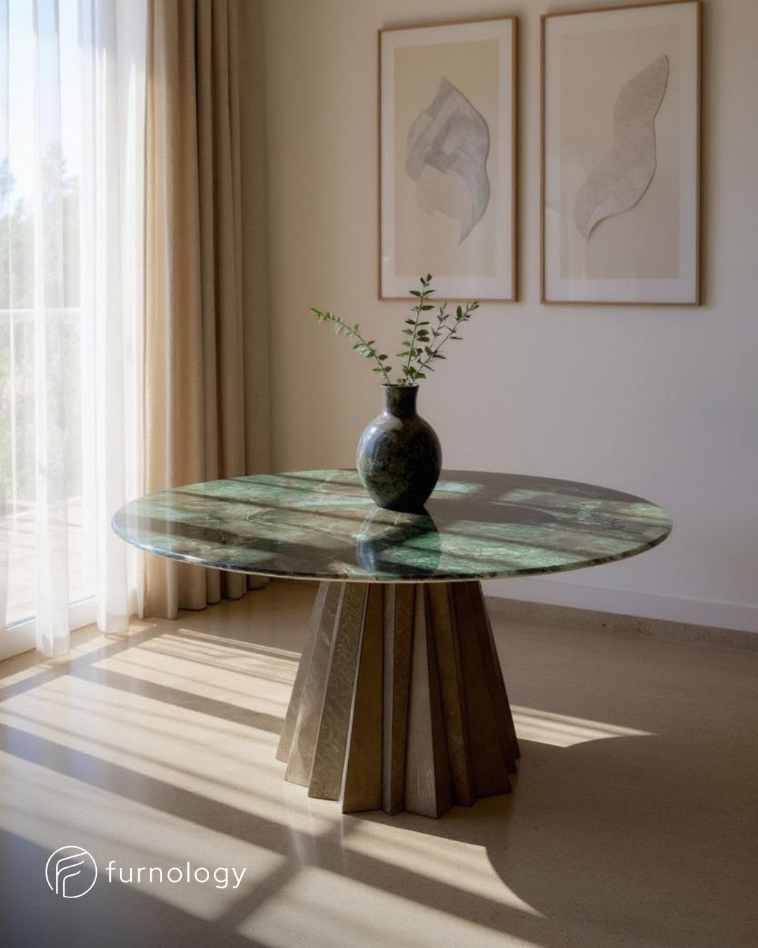 Asteria Single Leg 4 seater Dining Table