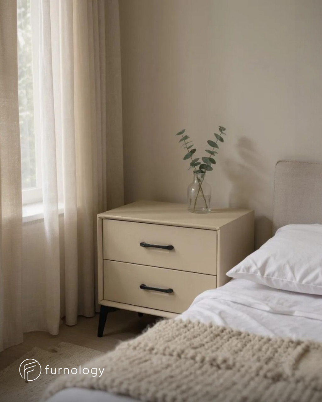 Zephyr Loom Queen Size Bed with 2 Side Tables