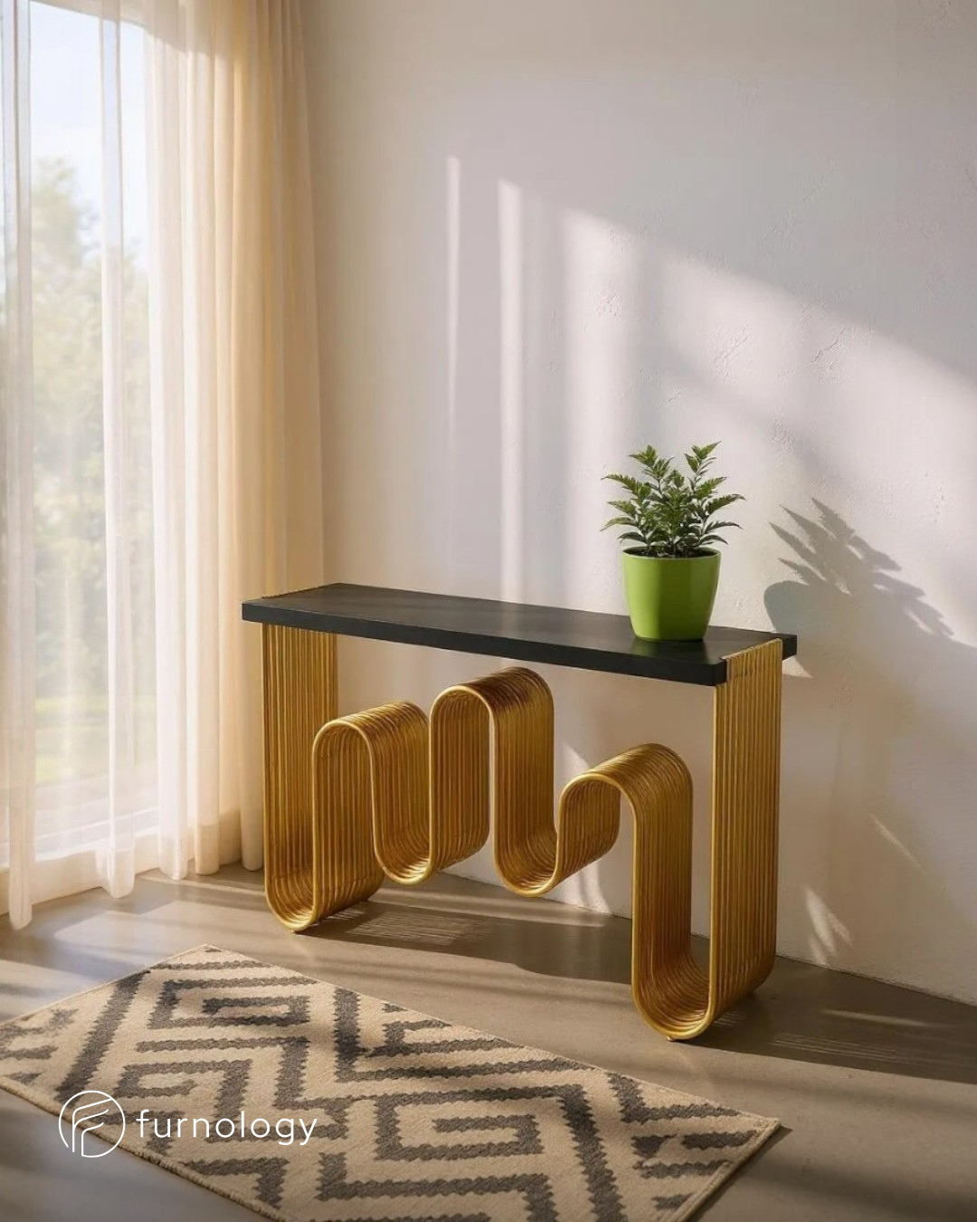 Golden Halo Console Table