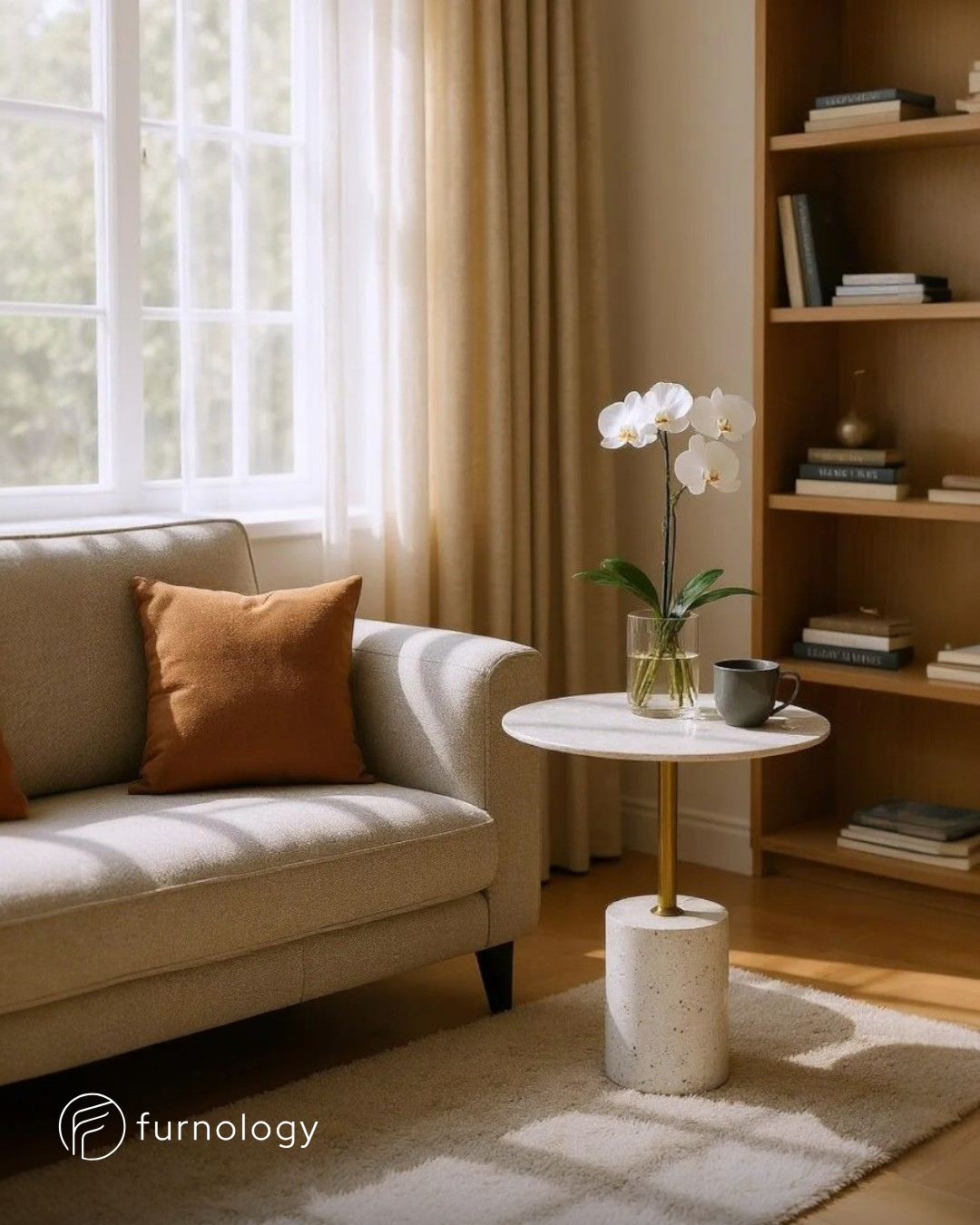 Glacier Glow Side Table White