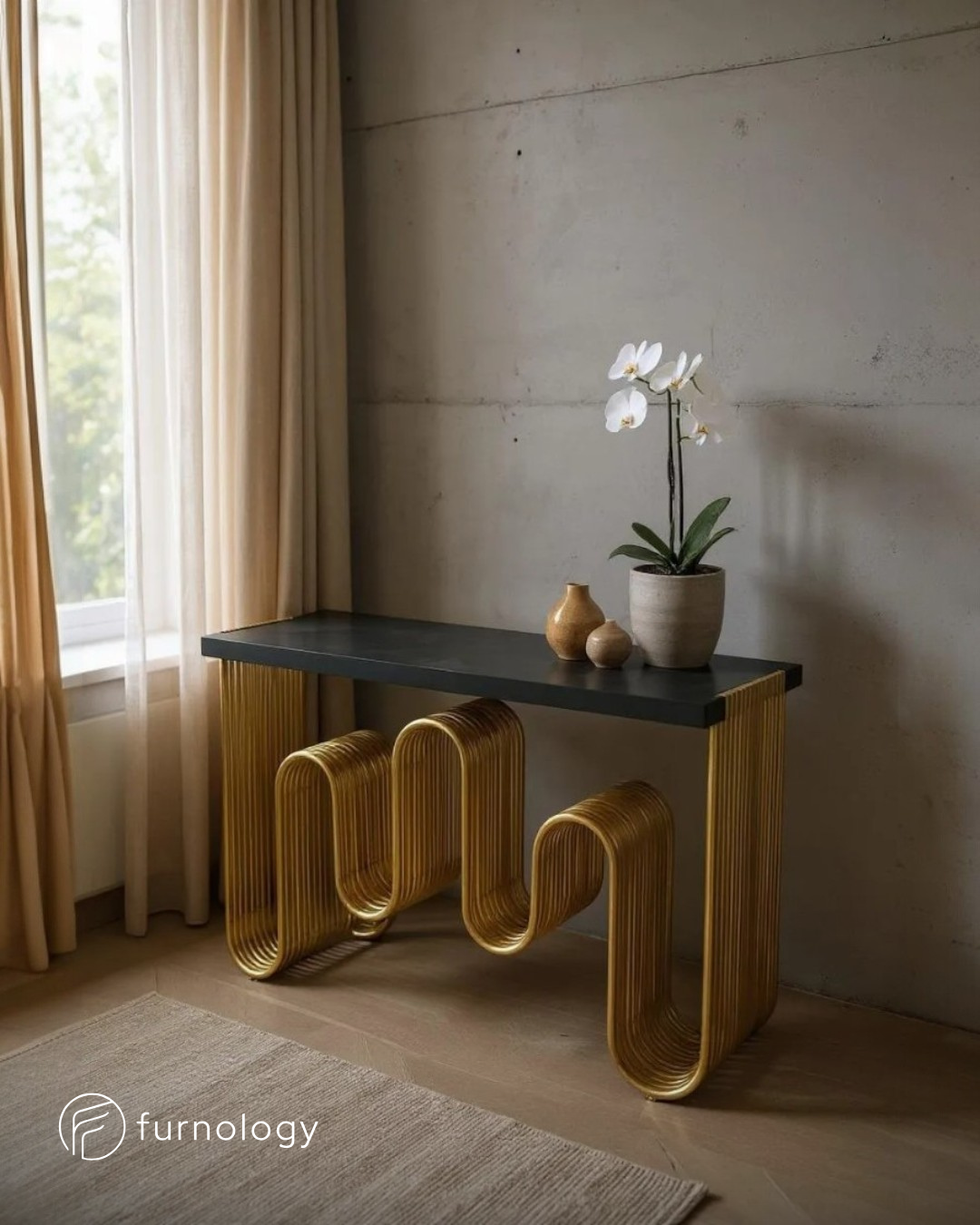 Golden Halo Console Table