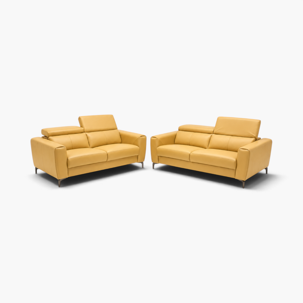 Capri 3+2 Body touch Leather Sofa (Adjustable headrest)