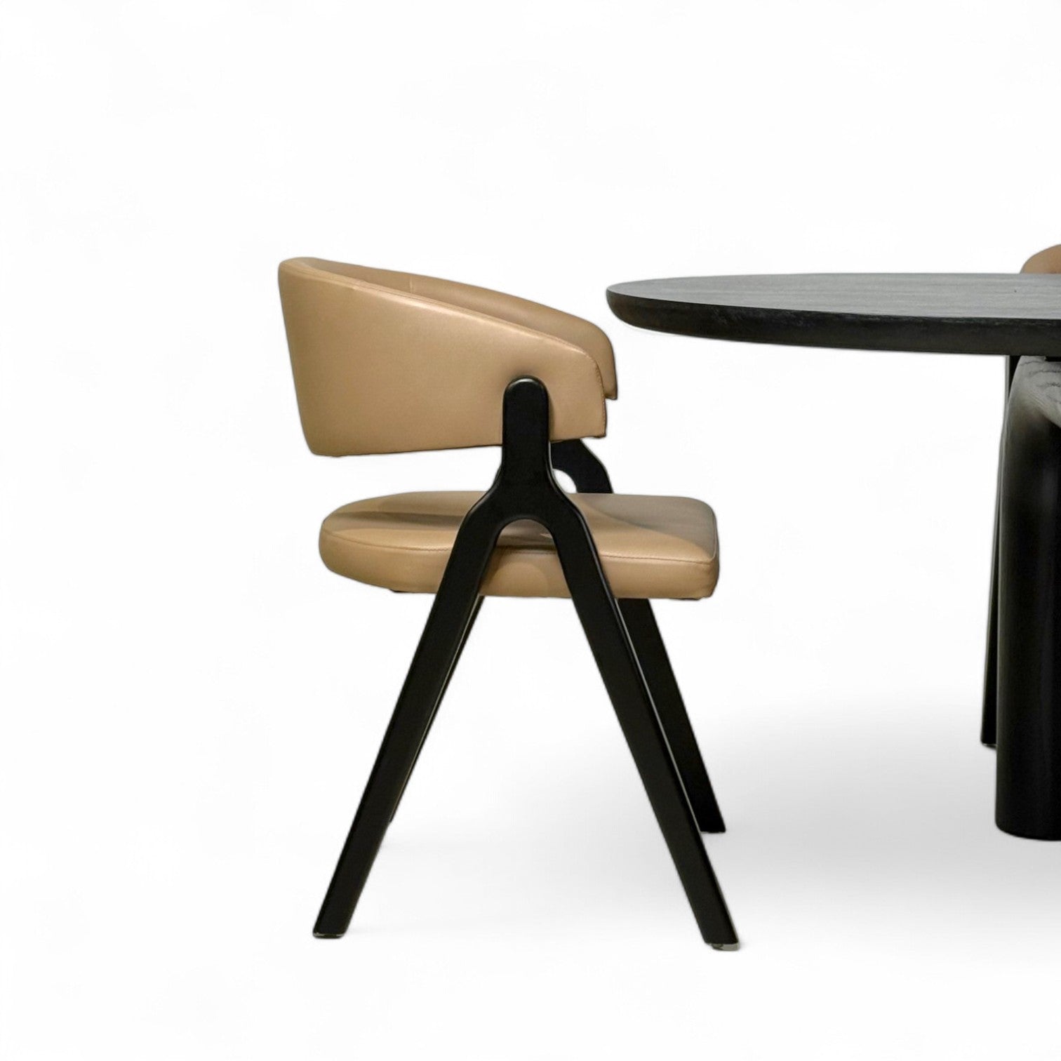 Midnight muse dining table set - 6 seater | with Florentine Wooden Dining Chair Beige