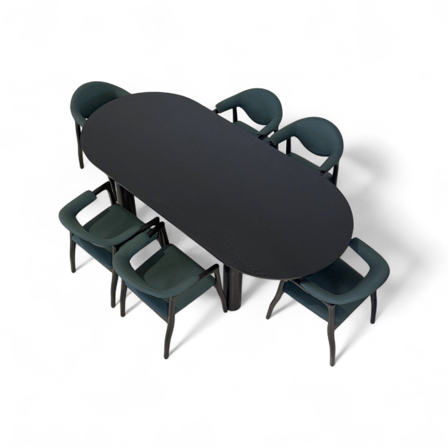 Midnight muse dining table set - 6 seater | with Yeoman's Oak Dining Chair
