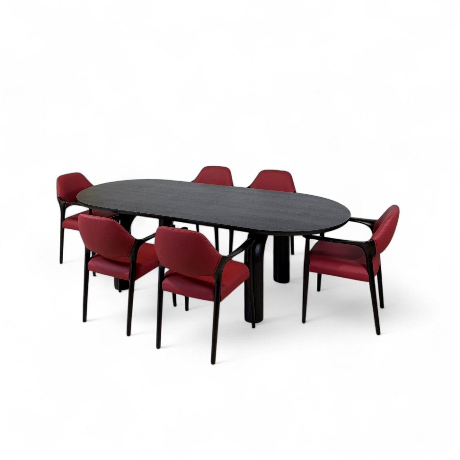 Midnight muse dining table set - 6 seater | with Rococo Wooden Dining Chair