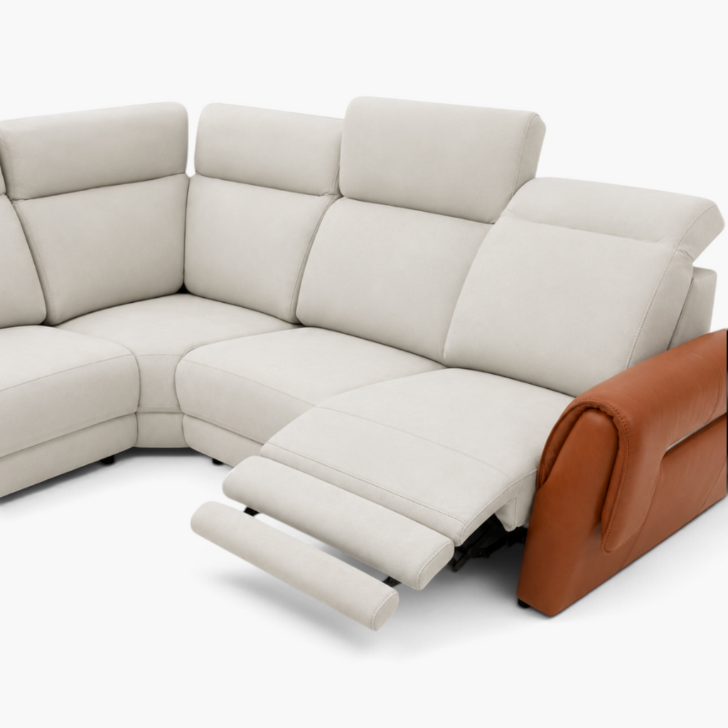 Modo Alto Corner Sofa with Recliner Adjustable Headrest
