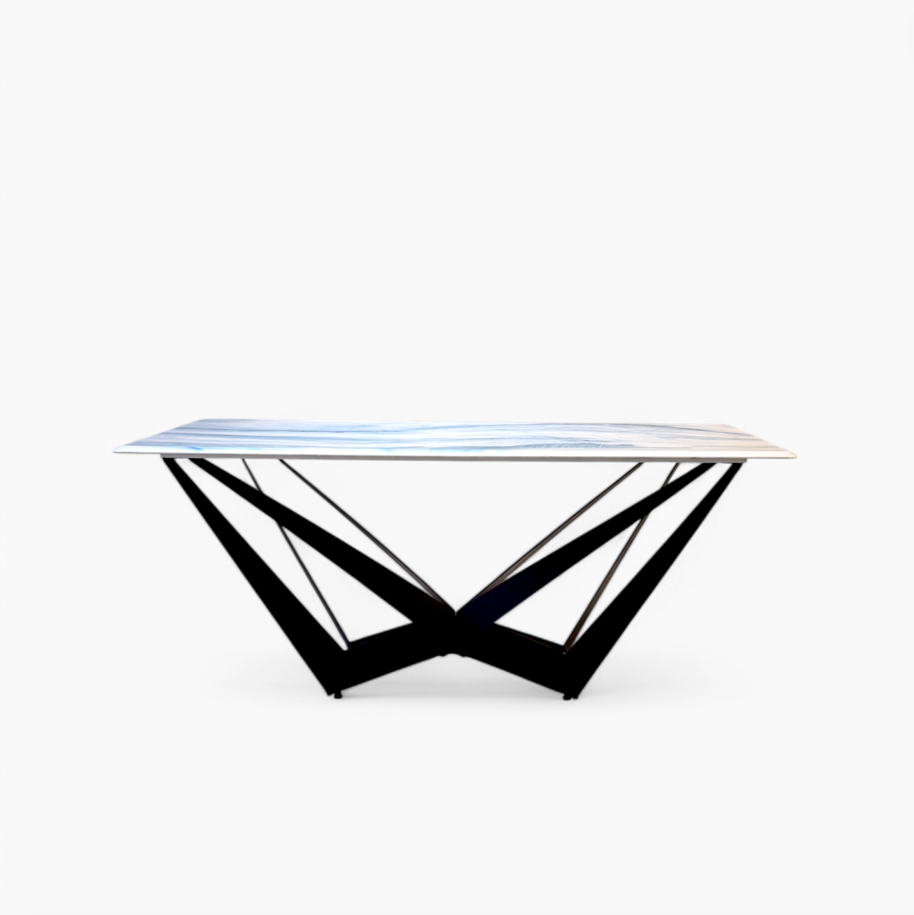 The Labyrinth Dining Table Set with 6 Wingback Dining Chair