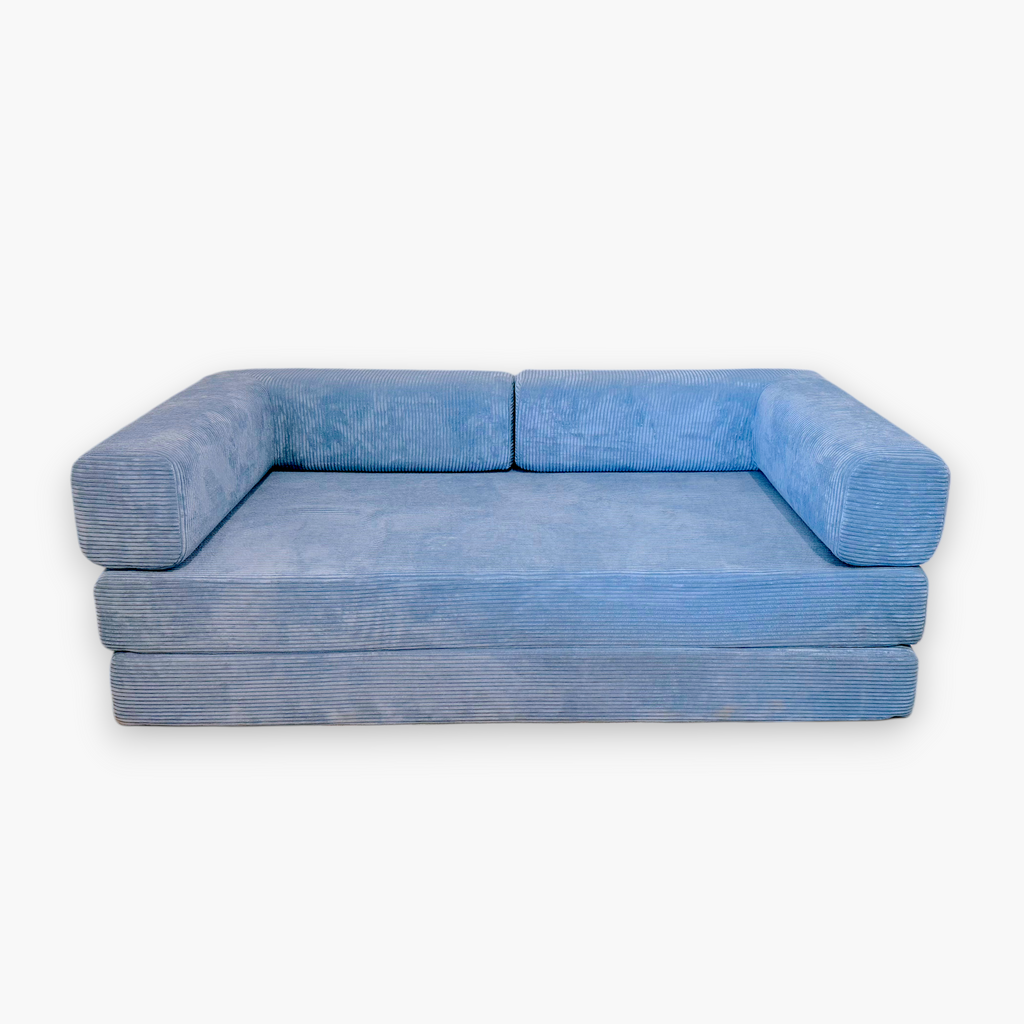 Morphos Sofa Cum Bed (Blue) Compressed