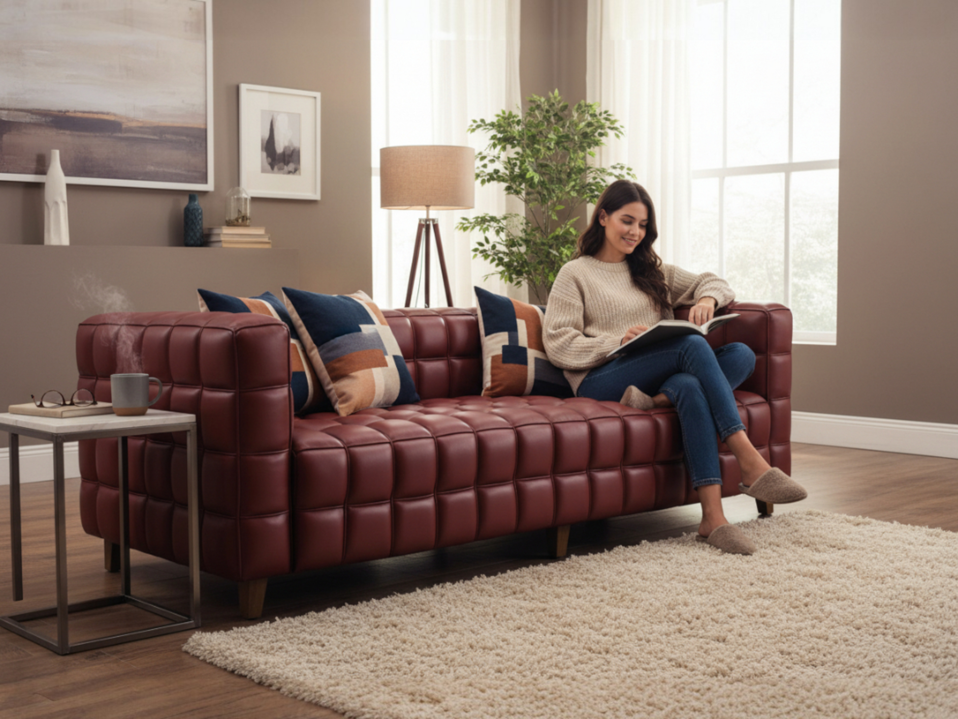 Ruby Silk 3-seater Sofa